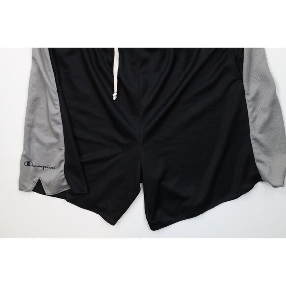 Vtg 90s Y2K Champion Mens 5XL Spell Out Mesh Basketball Shorts Polyester Black - Picture 4 of 11